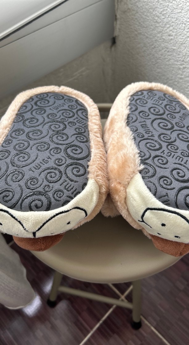 Kahverengi kız- Erkek Çocuk Sıcak Peluş Panduf - Görsel 4