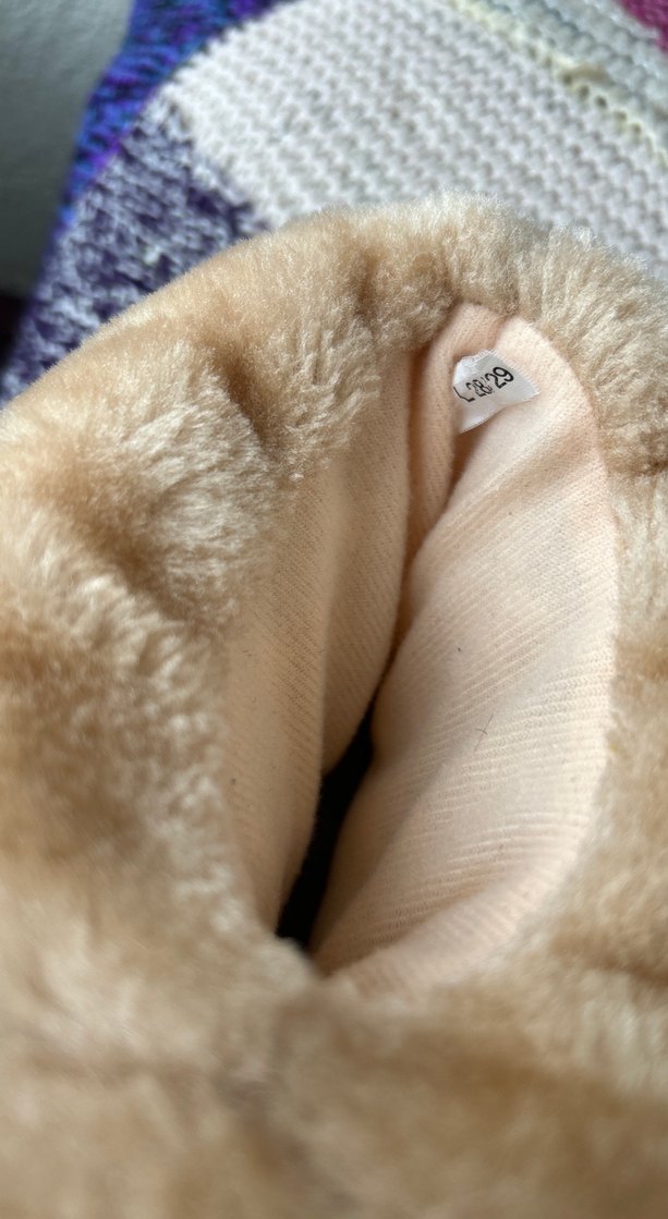 Kahverengi kız- Erkek Çocuk Sıcak Peluş Panduf - Görsel 3