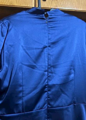 Mavi İşlemeli Uzun Kollu Abiye Elbise #tesettürabiye - Görsel 5