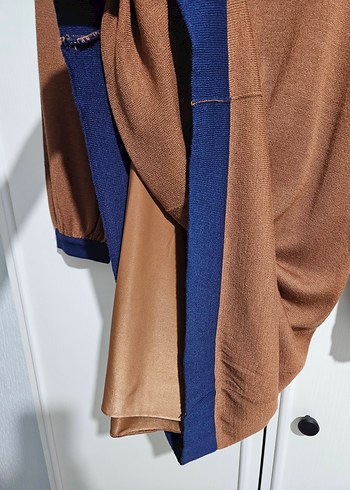 Kahverengi Uzun Kollu Triko Elbise - Görsel 3