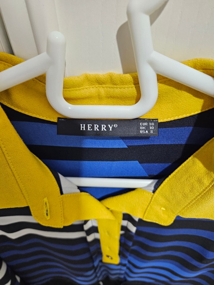 Herry Sarı Baskılı Uzun Kollu Elbise/Tunik - Görsel 2