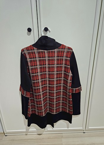 ekoseli kırmızı renk uzun kollu bluz Setrms - Görsel 2