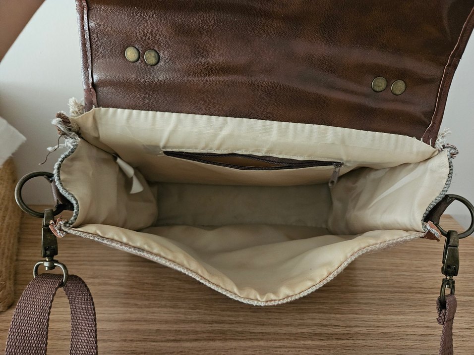 Vintage Baskılı Deri Kadın Çanta - Görsel 4