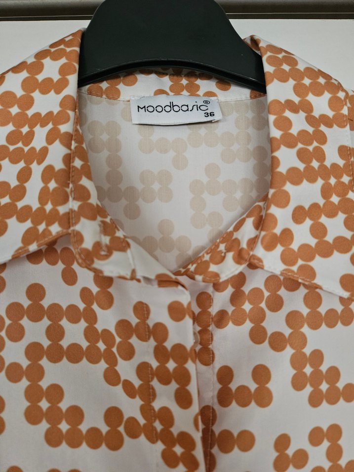 moodbasic Bej Puantiyeli Uzun Kollu Bohem gomlek - Görsel 2