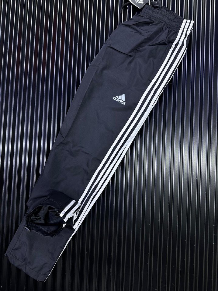 Erkek Siyah  paraşüt kumaş Adidas Spor Eşofman Altı - Görsel 3
