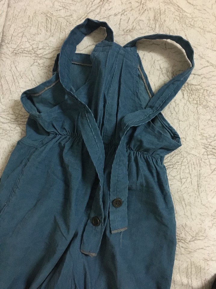 Kadın Mavi Denim Uzun Tulum - Görsel 3