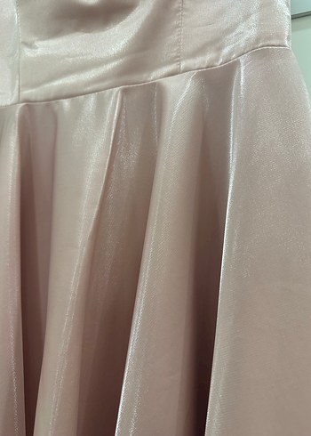 Pudra Pembe Drapeli midi Abiye - Görsel 6