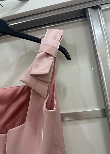 Pudra Pembe Drapeli midi Abiye - Görsel 7