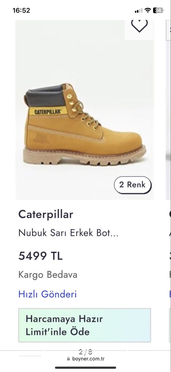 Caterpillar Sarı Erkek Outdoor Bot - Görsel 2