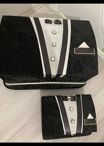 Kemer Detaylı Siyah Klasik Damatlık - Görsel 3