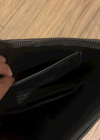 Beden Siyah Deri Fermuarlı Kadın Çanta