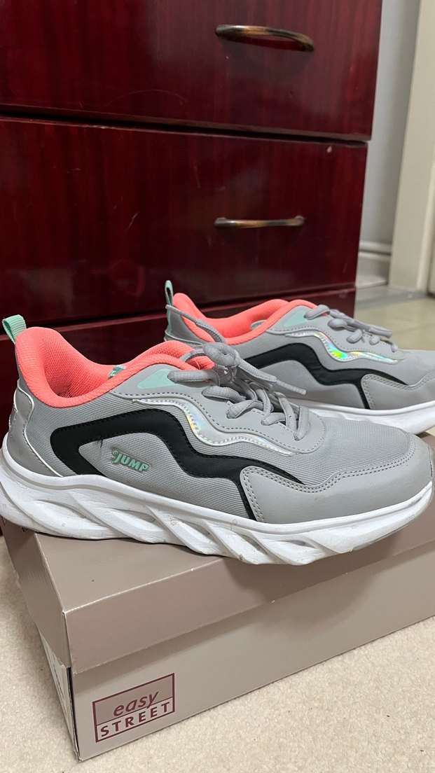 Gri Platform Topuklu Bağcıklı Kadın Spor Ayakkabı - Görsel 3