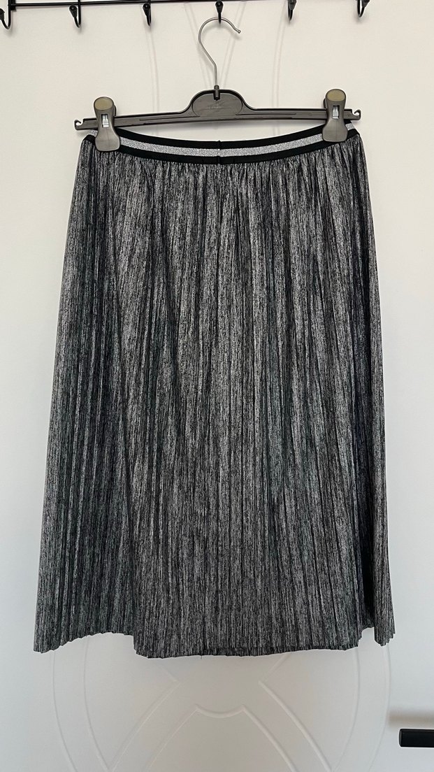 Gri Pilili Uzun Kadın Etek - Görsel 2