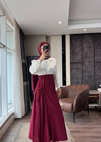 Lacivert Piliseli Uzun Kadın Etek - Görsel 2