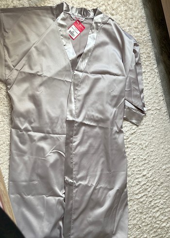 Gri V Yaka sabahlık - Görsel 3