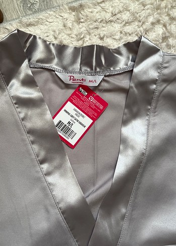 Gri V Yaka sabahlık - Görsel 2