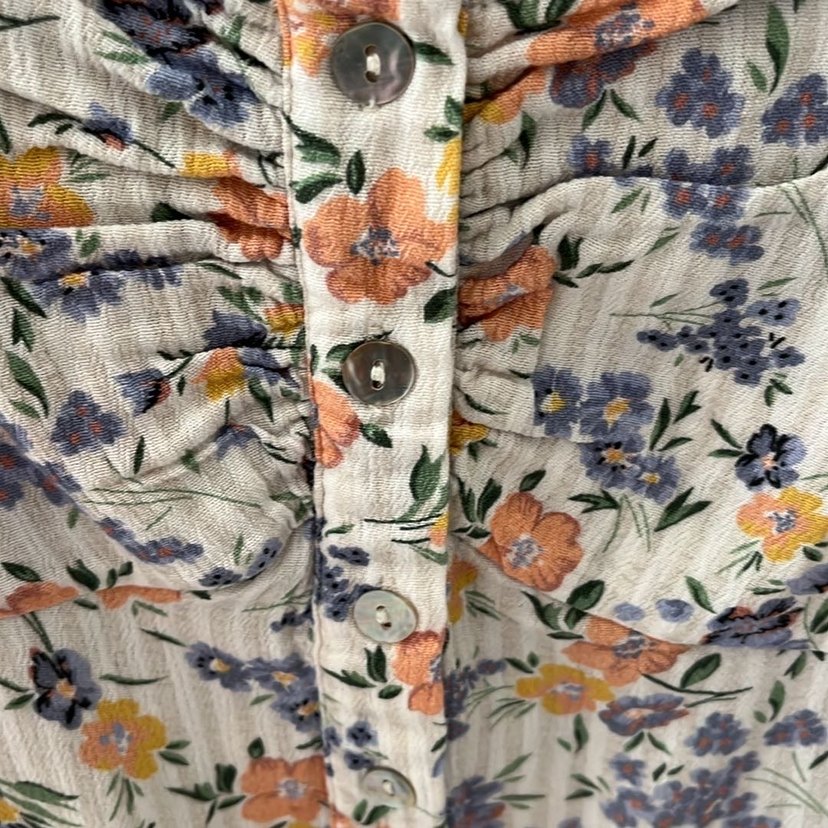 Çiçek Desenli Pamuklu Bohem Gömlek - Görsel 4