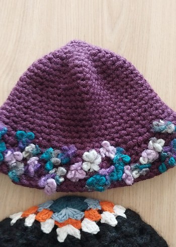 Renkli Örgü Bohem çocuk Bere - Görsel 5