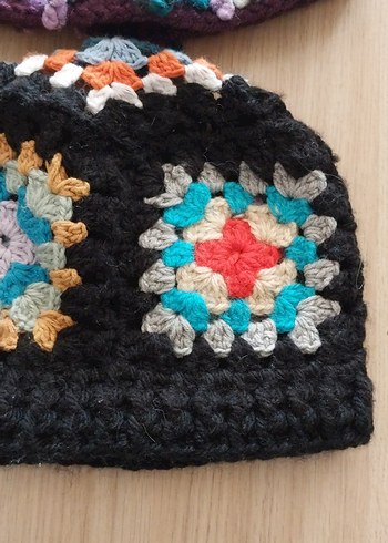 Renkli Örgü Bohem çocuk Bere - Görsel 3