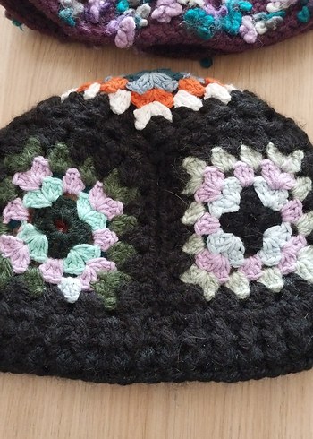 Renkli Örgü Bohem çocuk Bere - Görsel 4