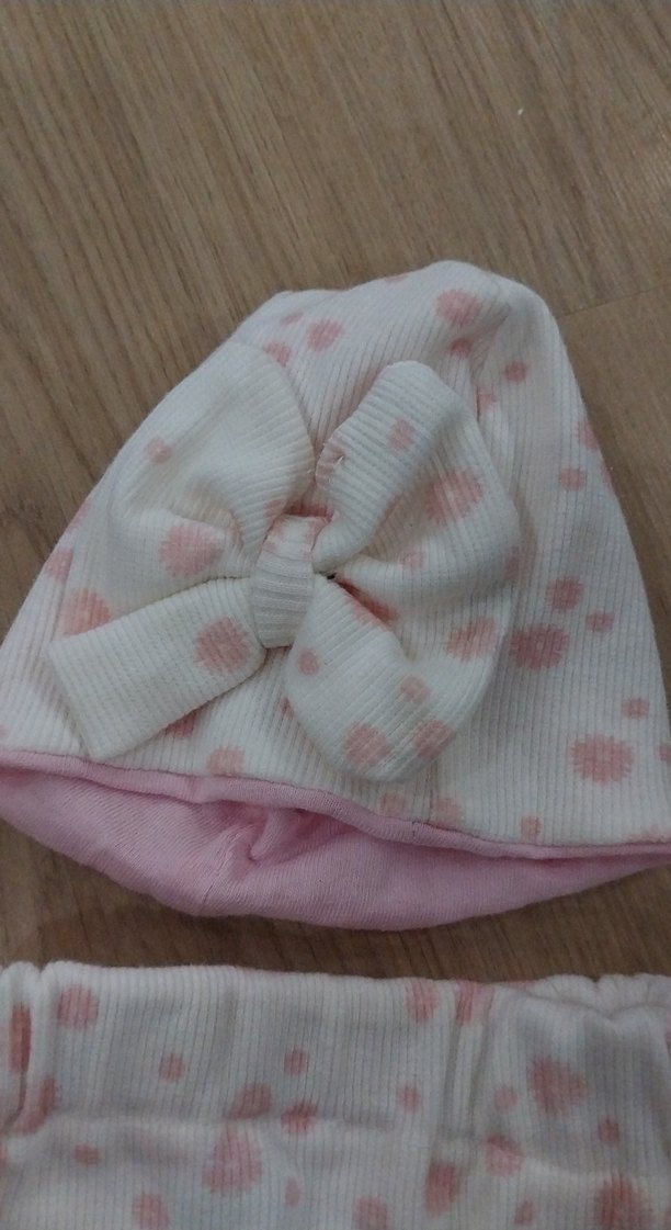 Pembe Örgü Bebek Kız Takımı - Görsel 2