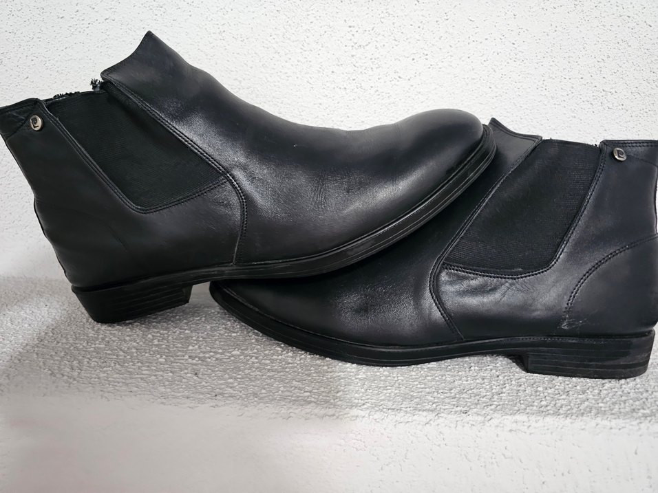 Siyah Deri erkek Günlük  Bot - Görsel 5