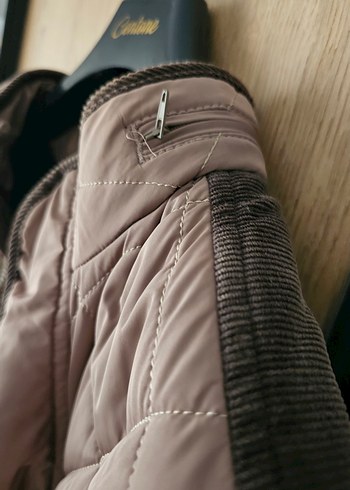 Düğmeli+fermuarlı Erkek Açık kahverengi Mont - Görsel 4