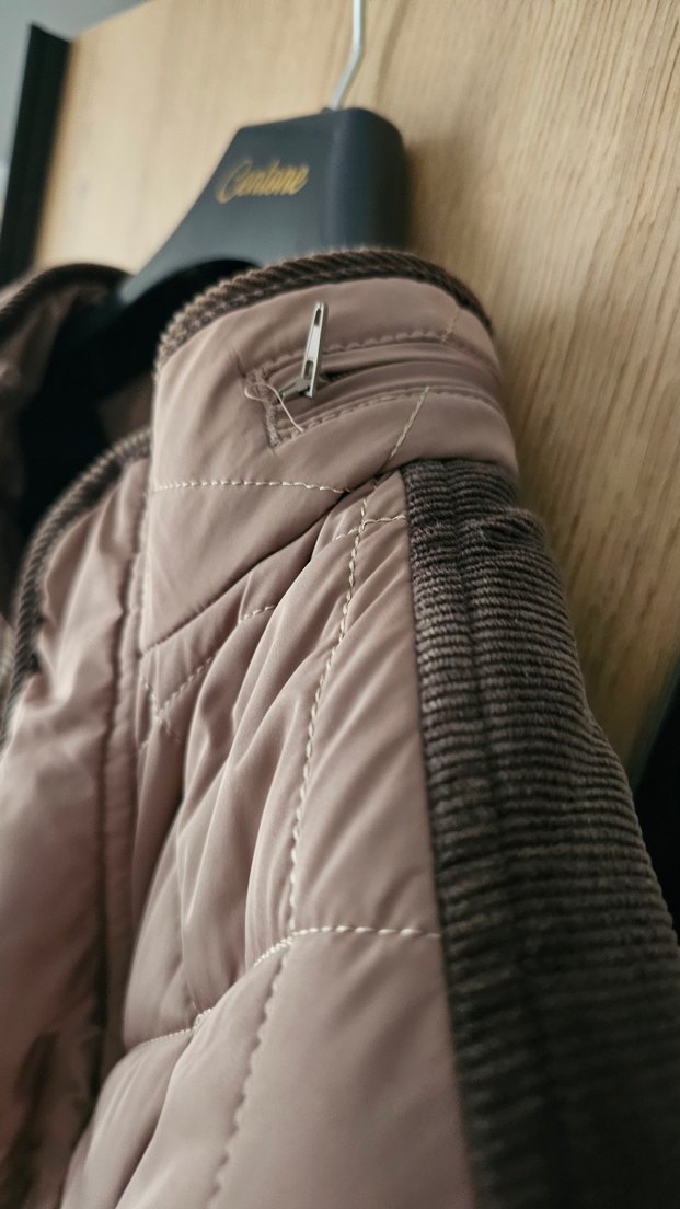 Düğmeli+fermuarlı Erkek Açık kahverengi Mont - Görsel 4