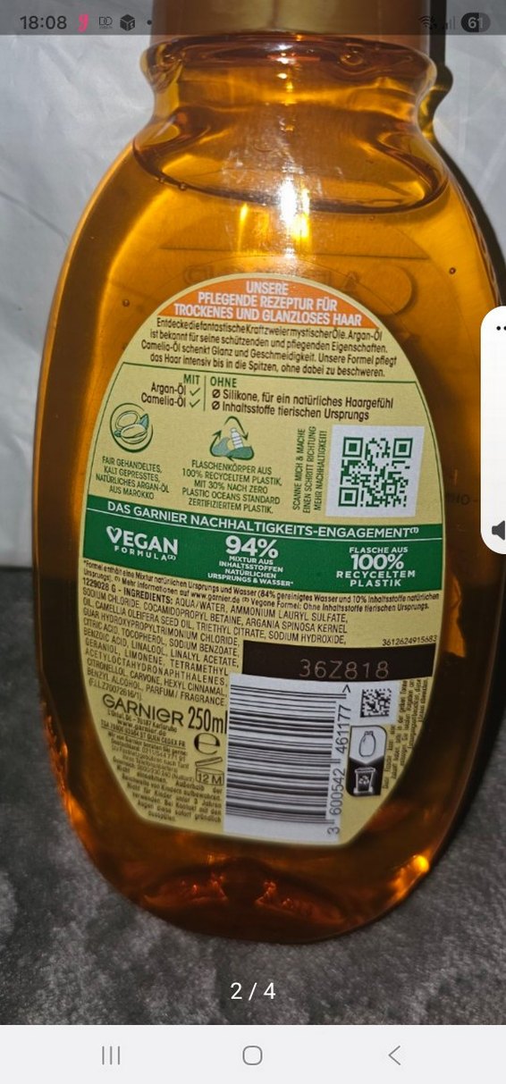 Garnier Wahre Schätze Argan & Camelia Yağlı Şampuan - Görsel 2