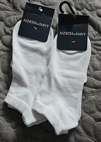 North of Navy Beyaz Midi Erkek Çorabı - Görsel 2