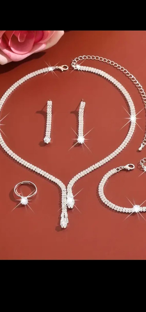 Beyaz Parıltılı Kadın Takı Seti - Görsel 3