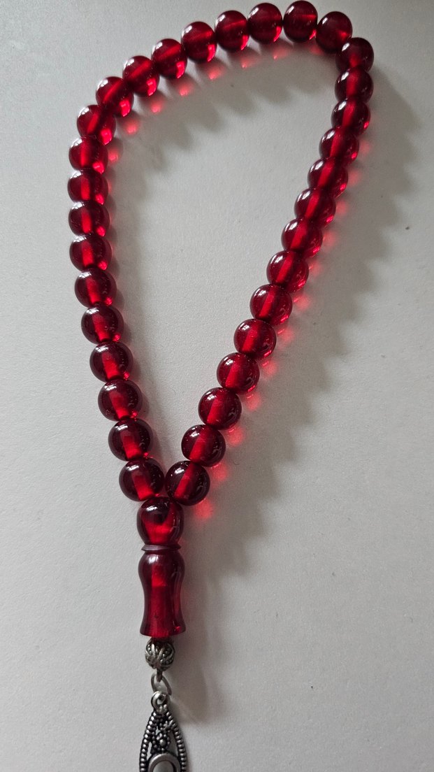 Koyu Kırmızı Erkek Tesbih - Görsel 3