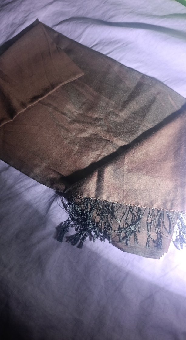 VAKKO MARKA Kahverengi İpek Şal - Görsel 4