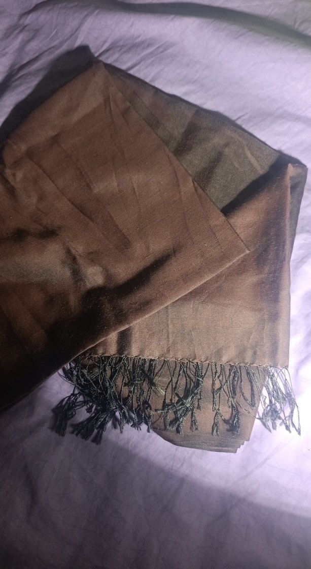 VAKKO MARKA Kahverengi İpek Şal - Görsel 5