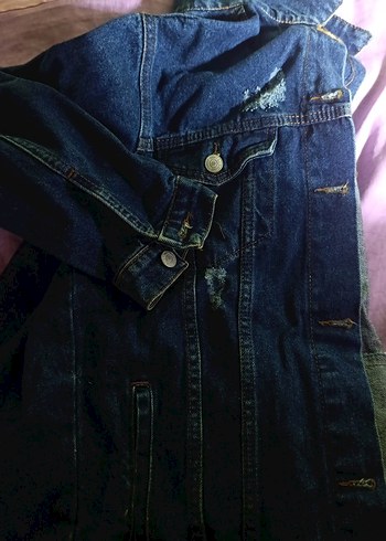 Lacivert Kadın Kot Ceket - Görsel 2