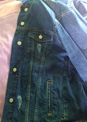 Lacivert Kadın Kot Ceket - Görsel 3