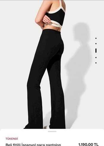 bershka muadili ispanyol paça tayt  Midi Pantolonu - Görsel 5