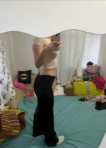 bershka muadili ispanyol paça tayt  Midi Pantolonu - Görsel 8