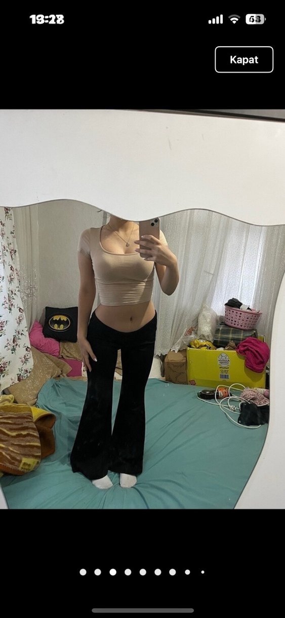 bershka muadili ispanyol paça tayt  Midi Pantolonu - Görsel 3