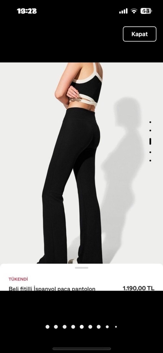 bershka muadili ispanyol paça tayt  Midi Pantolonu - Görsel 5