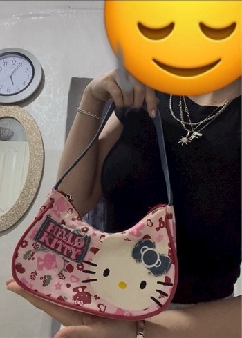 Renkli Hello Kitty çocuk çantası pembe y2k - Görsel 2