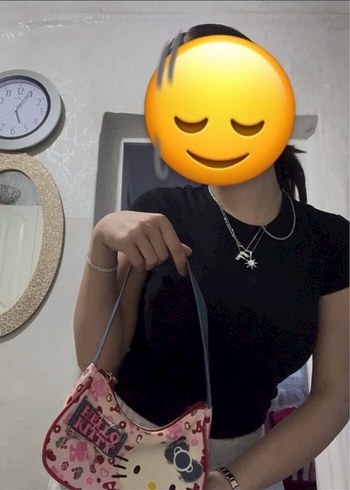 Renkli Hello Kitty çocuk çantası pembe y2k - Görsel 8