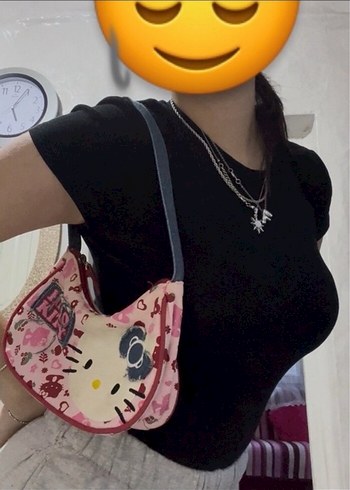 Renkli Hello Kitty çocuk çantası pembe y2k - Görsel 4