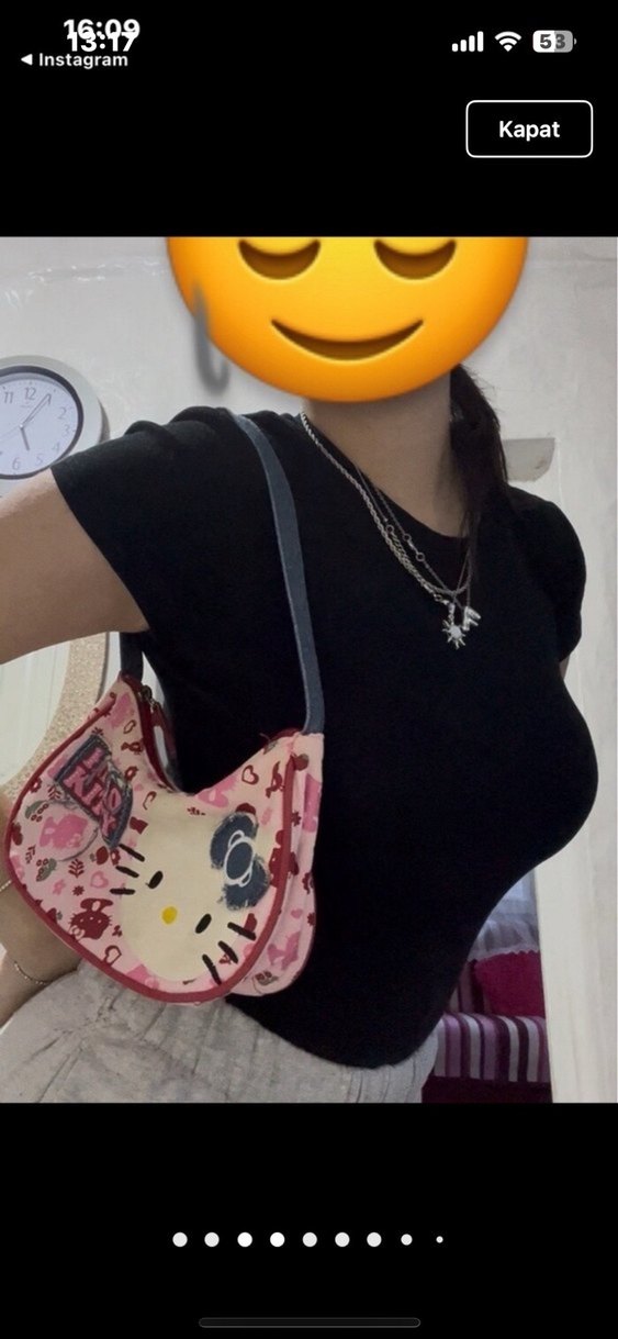 Renkli Hello Kitty çocuk çantası pembe y2k - Görsel 4