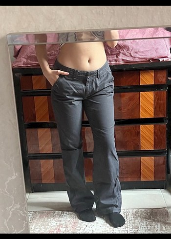 defacto marka Gri Fitilli Pantolonu - Görsel 2