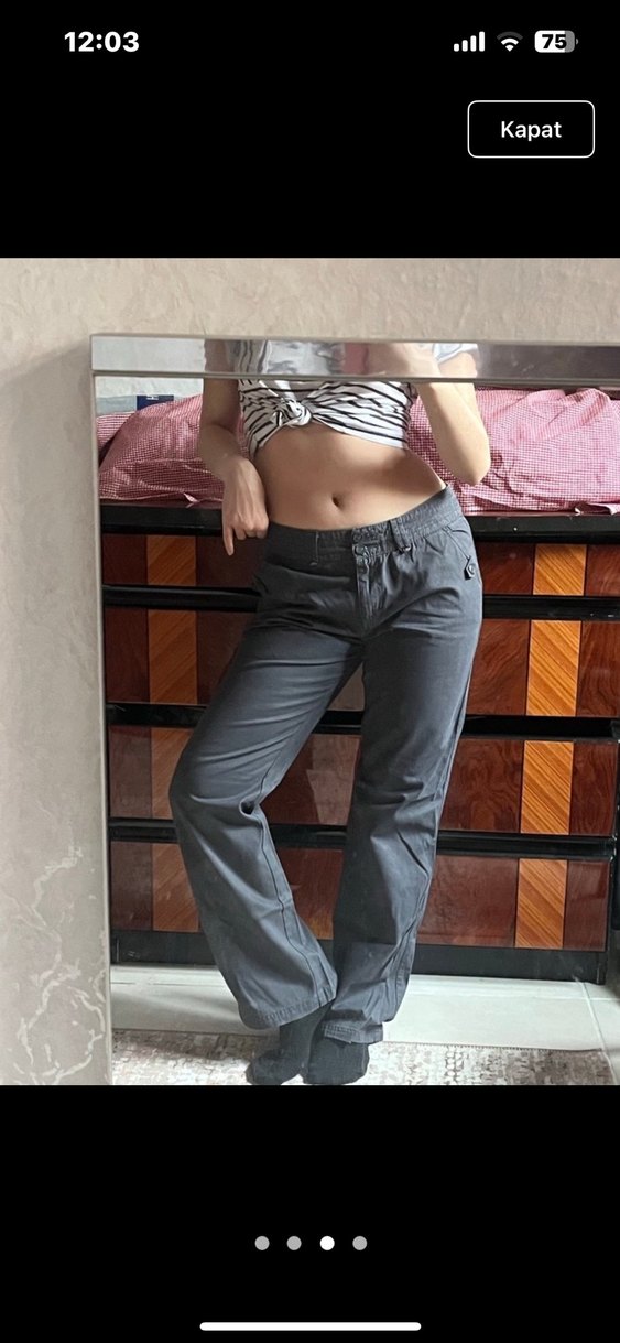 defacto marka Gri Fitilli Pantolonu - Görsel 3