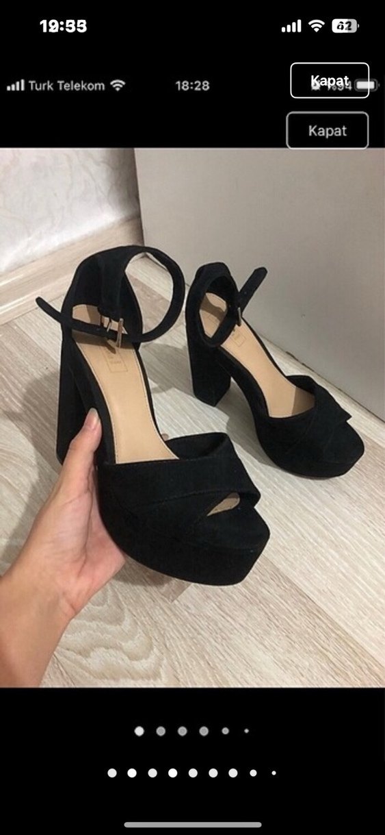 bershka Siyah Tokalı Platform Topuklu Kadın Ayakkabı - Görsel 4