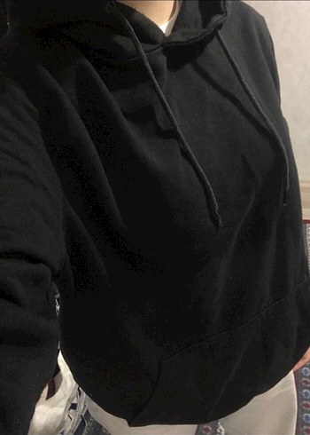 siyah bershka sweatshirt - Görsel 4