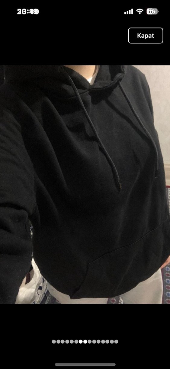 siyah bershka sweatshirt - Görsel 4