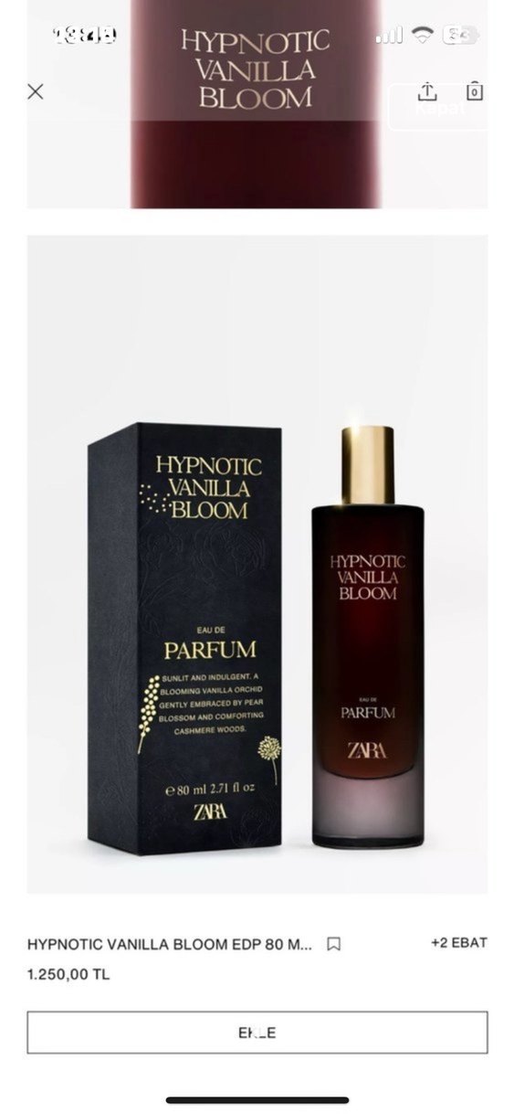 Zara Hypnotic Vanilla Bloom Kadın Parfümü - Görsel 2
